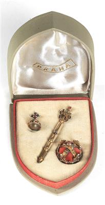 Miniatur Reichsinsignien in Silber, - Antiques