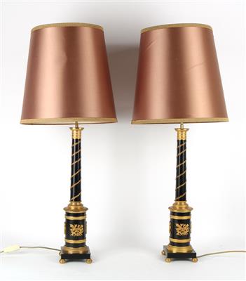 1 Paar Tischlampen im klassizistischen Stil, - Antiques