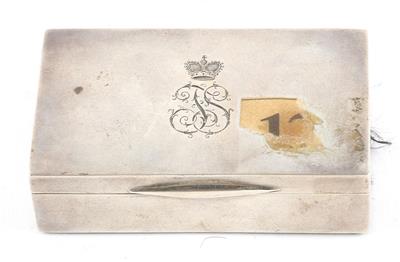 Wiener Silber Briefmarkendose mit Innenvergoldung, - Antiquitäten
