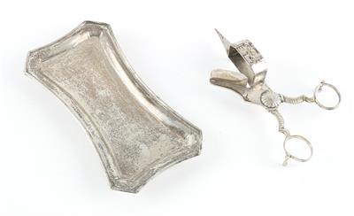 Wiener Silber Lichtputzschere mit Untersatz von 1837, - Antiquitäten