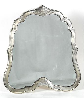 Wiener Standspiegel mit Silberrrahmen, - Ausgewählte Silberobjekte