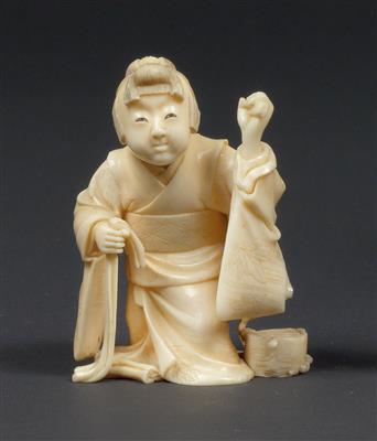 Kleines Okimono einer Frau, Japan, Meiji Periode - Asiatica