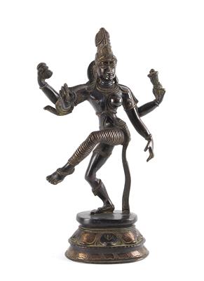Bronzefigur halb Vishnu und halb Lakshmi, - Antiques