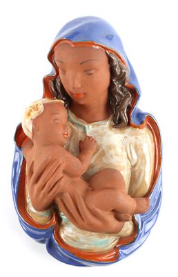 Wandrelief Madonna mit Kind, - Antiquitäten