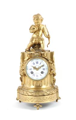 Kleine Neoklassizismus Bronze Kaminuhr - Antiques, clocks, scientific Instruments and models