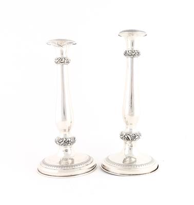 Paar Wiener Silber Kerzenleuchter, - Antiques