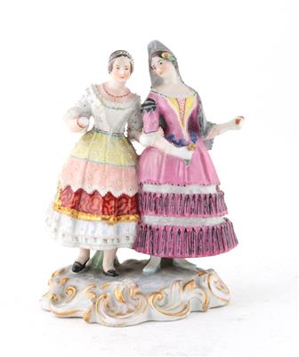 Zwei Damen, kaiserliche Manufaktur, Wien 1844, - Starožitnosti