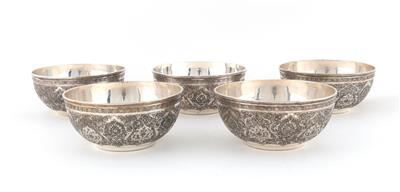 5 osmanische Silber Trinkschalen, - Silber