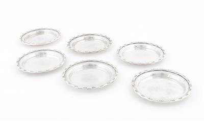 6 Silber Gläseruntersetzer, - Silver