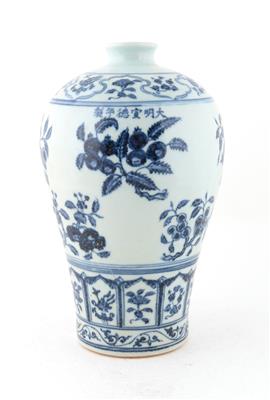 Blau-weiße Vase, - Starožitnosti