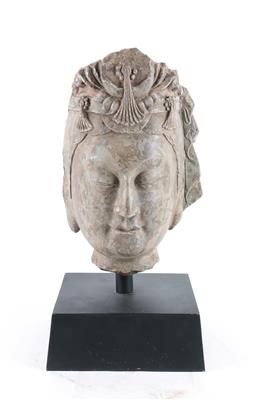 Kopf eines Bodhisattva, - Asiatika
