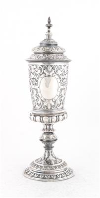 Wiener Silber Deckelpokal, - Silber