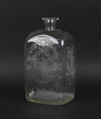 Schnapsflasche mit jüdischen Zeichen datiert 1838, - Antiques