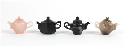 4 Miniatur Teekannen, - Antiques
