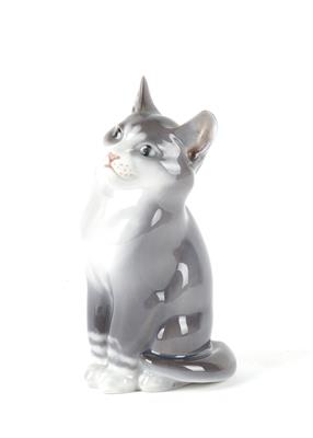 Sitzende Katze, - Antiques