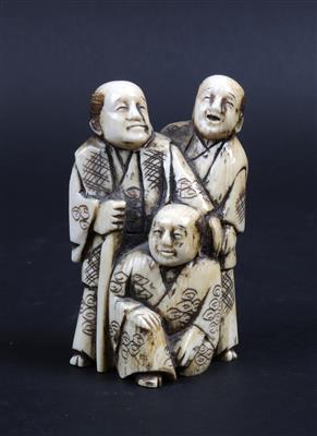 Netsuke von 3 Männern, - Asiatica