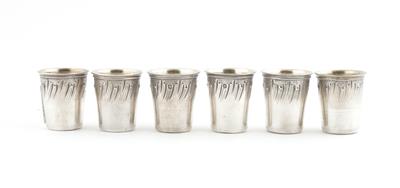 6 französische Silber Becher, - Antiquitäten