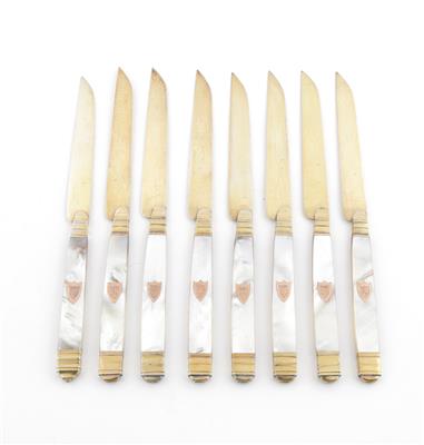 8 französische Silber-vergoldete Messer, - Antiquariato