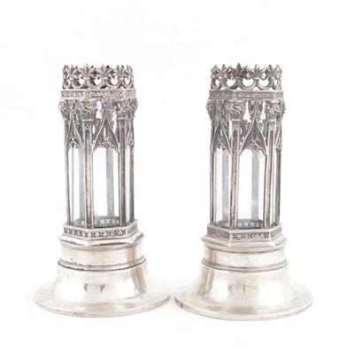 Paar Silber Vasenhalterungen, - Antiquitäten