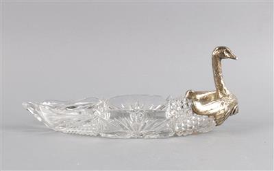 Russische Schale mit Silbermontierung, - Antiques