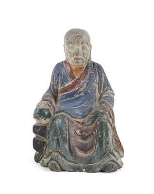 Figur eines sitzenden Mönches - Starožitnosti