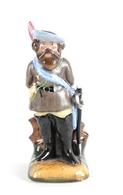 Zigarrenhalter in Form eines Mannes mit Hut und Schwert, - Starožitnosti