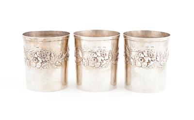 3 italienische Silber Becher, - Antiques