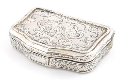Prager Silber Deckeldose mit Innenvergoldung, - Antiquitäten