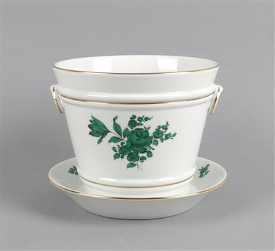 Cachepot mit Untertasse, - Antiques