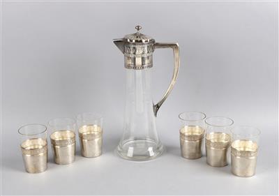 Orivit - Karaffe und 6 Gläser, - Antiques