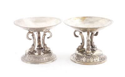 Paar Budapester Silber Gewürzschälchen, - Antiquitäten