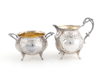 Schwedischer Silber Gießer und Zuckerschale, - Antiquitäten