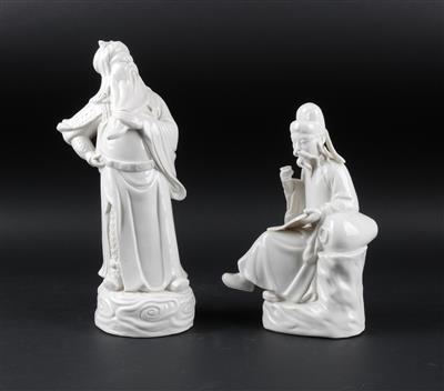 2 Blanc de Chine Figuren, - Antiques