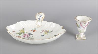 Barocke Visitkartenschale und kleine Blumenvase, - Antiques