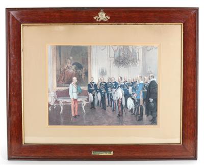 Kaiser Franz Joseph I. von Österreich mit den deutschen Bundesfürsten in Schönbrunn 7. Mai 1908", - Starožitnosti