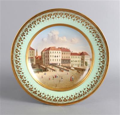 Veduten-Teller "K. k. Hofburg á Vienne", und "Die Ferdinandsbrücke mit Jägerzeile á Vienne" - Sommerauktion Antiquitäten