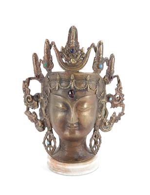 Kopf eines Bodhisattva, - Sommerauktion Antiquitäten