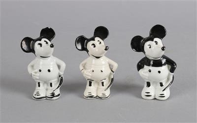 3 Mickey Mouse Streuer, - Sommerauktion Antiquitäten