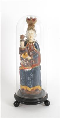 Mariazeller Gnadenmadonna unter Glassturz, - Asta estiva Antiquariato