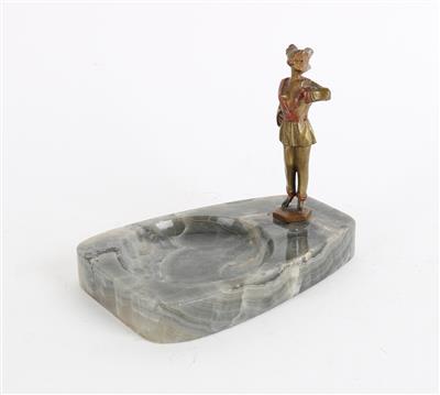 Steinschale mit erotischer Wiener Bronze, - Summer auction Antiques