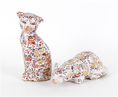 2 Katzen, - Summer auction Antiques