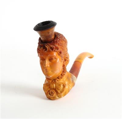 Pfeife mit Kopf aus Meerschaum, - Letní aukce Starožitnosti