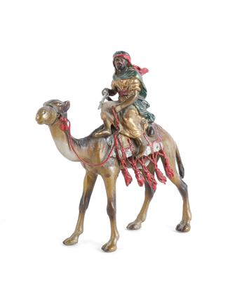 Wiener Bronze, Beduine auf Kamel reitend, - Antiquitäten