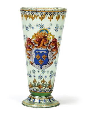 Lobmeyr-Wappenglas, - Antiquitäten