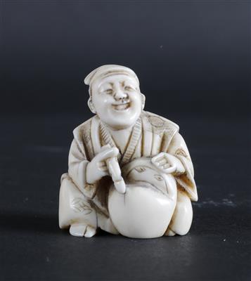 Netsuke eines Mannes, - Asiatische und Islamische Kunst