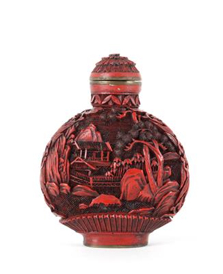 Rotlack Snuff Bottle, - Asiatische und Islamische Kunst