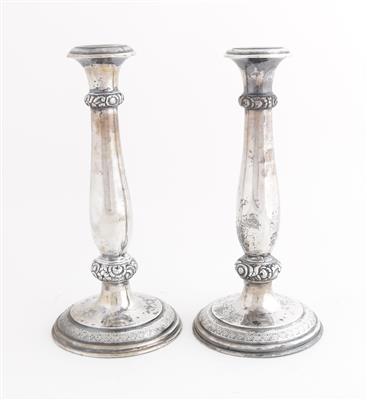 Paar Wiener Silber Kerzenleuchter von 1840, - Antiquitäten
