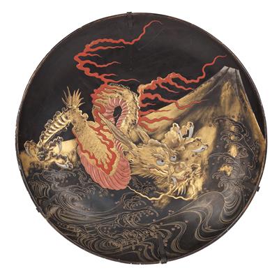 Großer Wandteller mit Drache, Japan, Meiji Periode, - Starožitnosti
