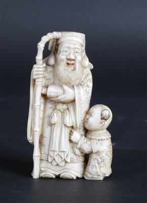 Netsuke des Jurojin mit karako, - Antiques