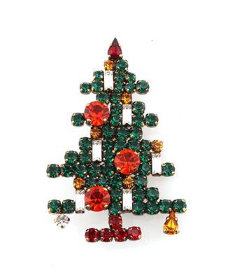 Weihnachtsbaum-Brosche, - Antiques